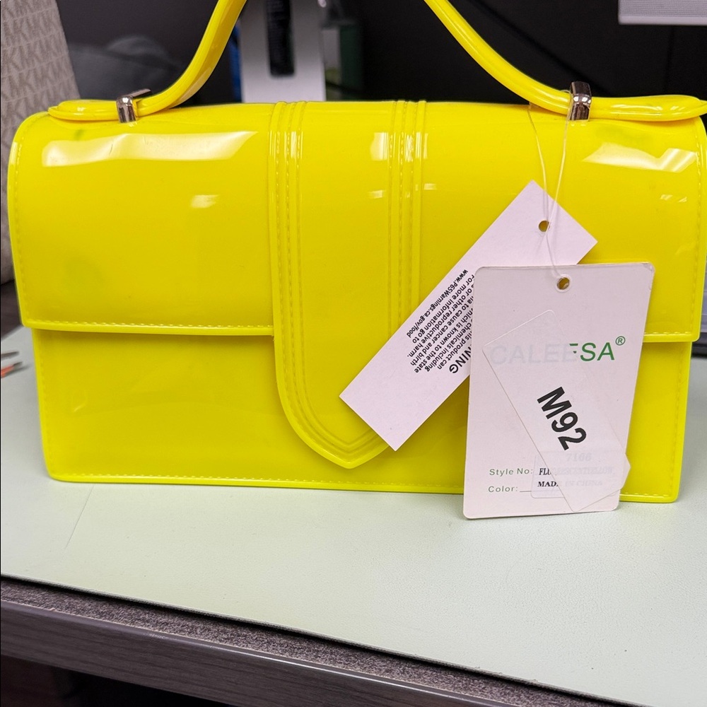 CALE Neon Yellow Clutch